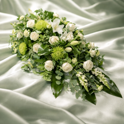 Double Ended Spray SYM-313 - This all white and green double ended spray is lovingly made to order by our skilled in-house florists.