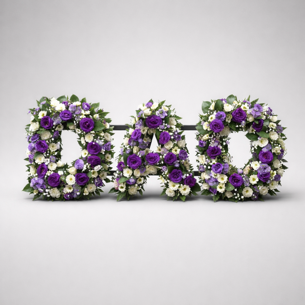 Letters mixed flowers